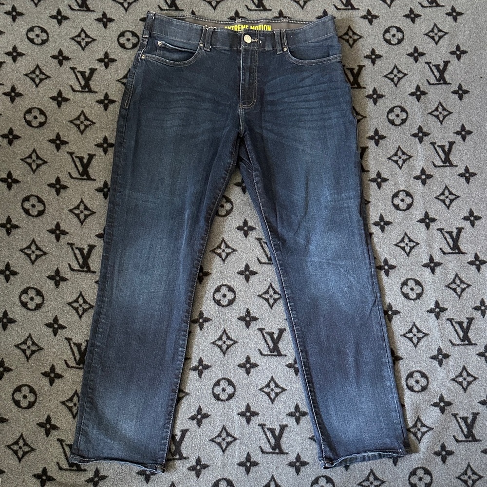 Lee Men's Dark Blue Denim Jeans - Classic Straight Fit 36 x 32